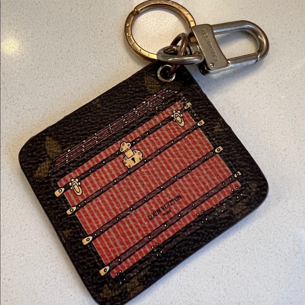 Louis Vuitton Brown and Red Keychain